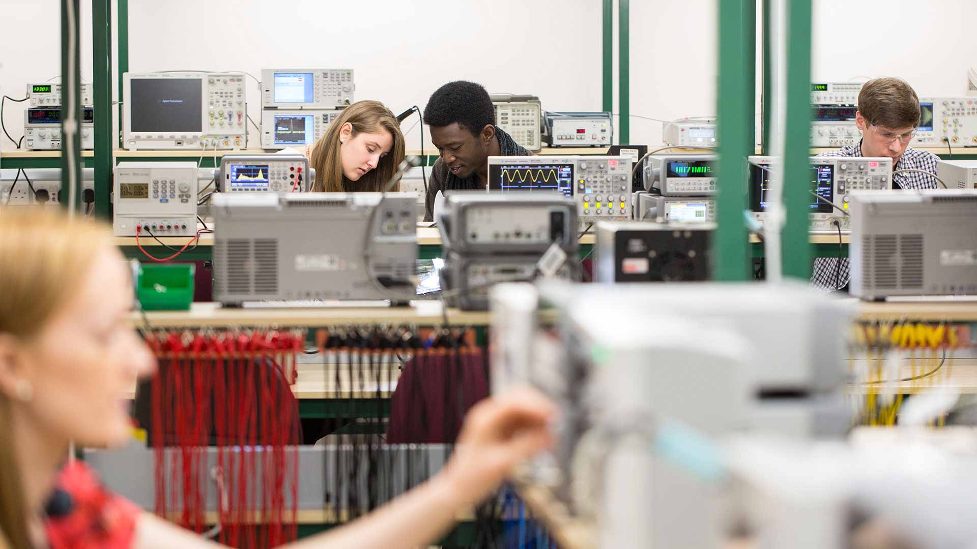 Students in electrical lab