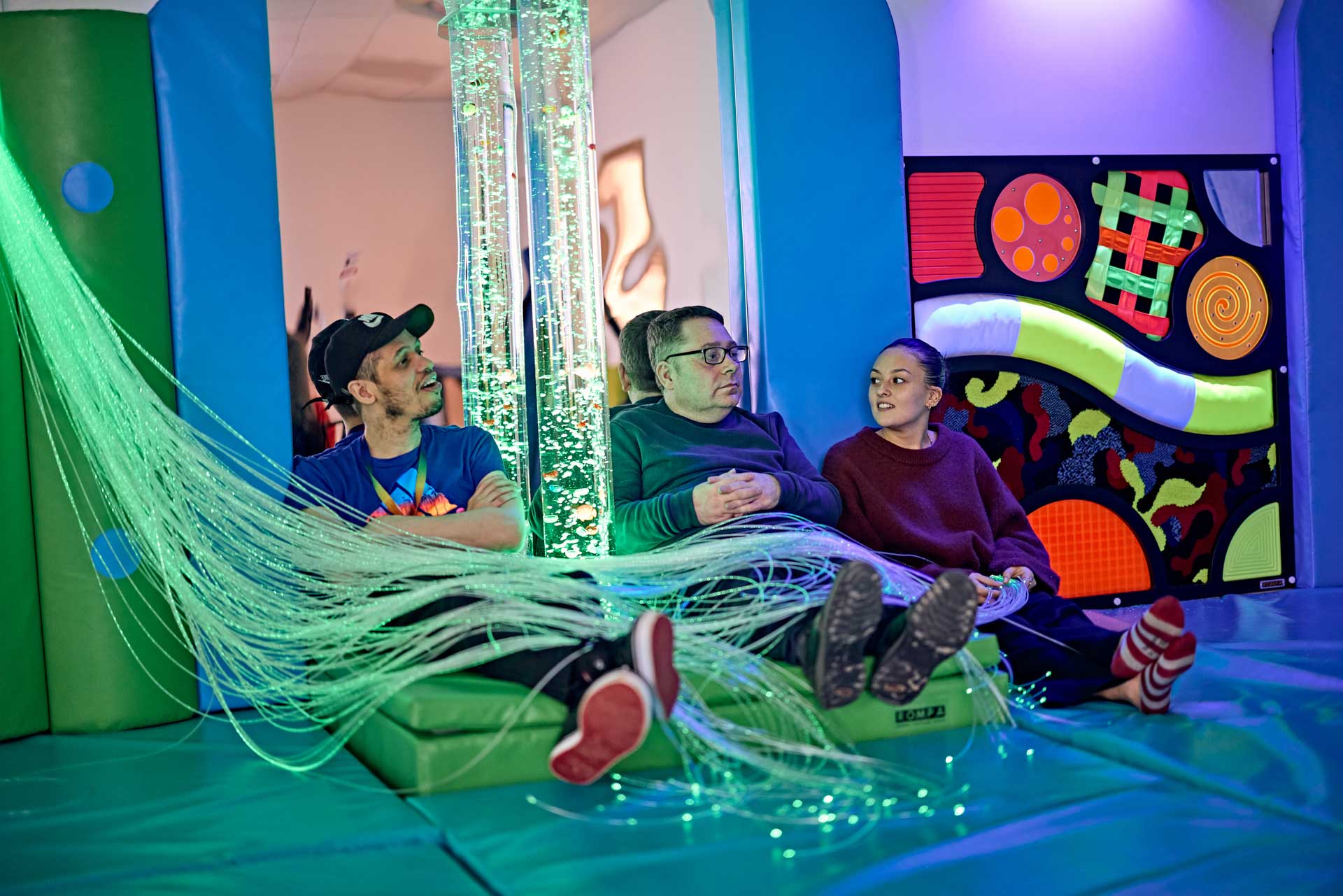 Using sensory equipment to connect at a sensory level and communicate beyond words